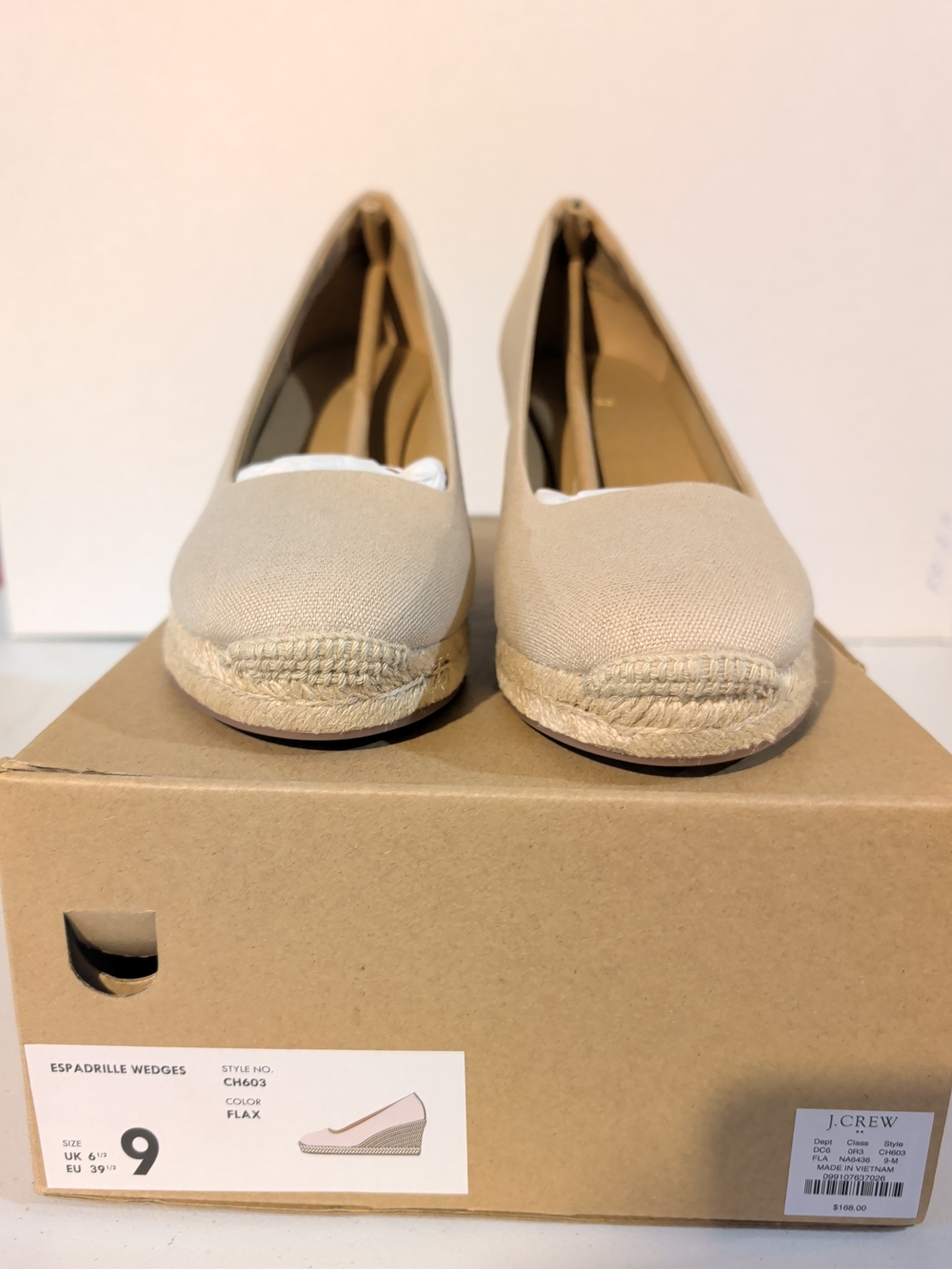 J. Crew Flax Espadrille Wedge Flats - Beige